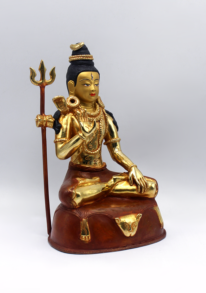 Gold-Plated Shiva Mahadeva Lord of the Universe  Statue 8" H