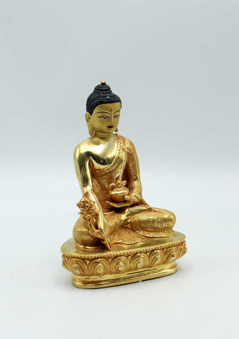 Full Gold Plated Copper Medicine Buddha Statue