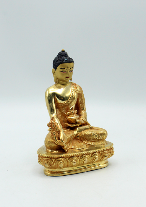 Full Gold Plated Copper Medicine Buddha Statue
