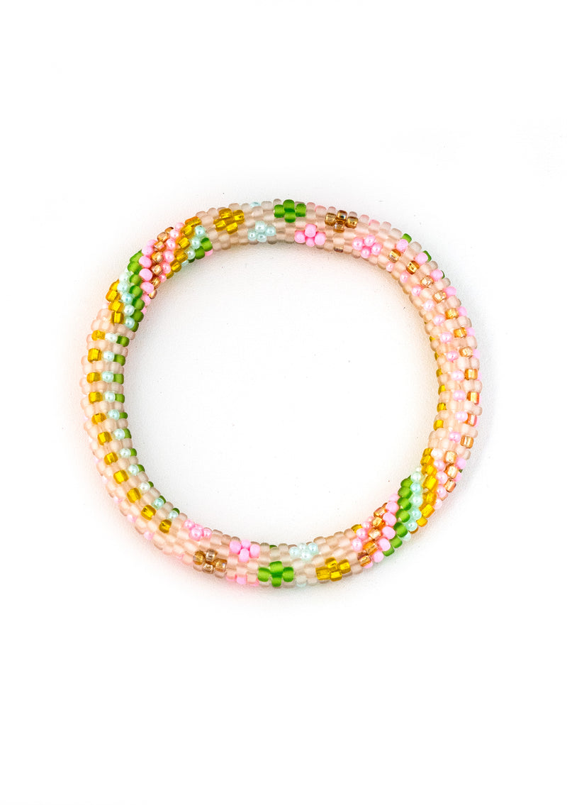 Blooming Pastels Nepalese Roll Bead Bracelet