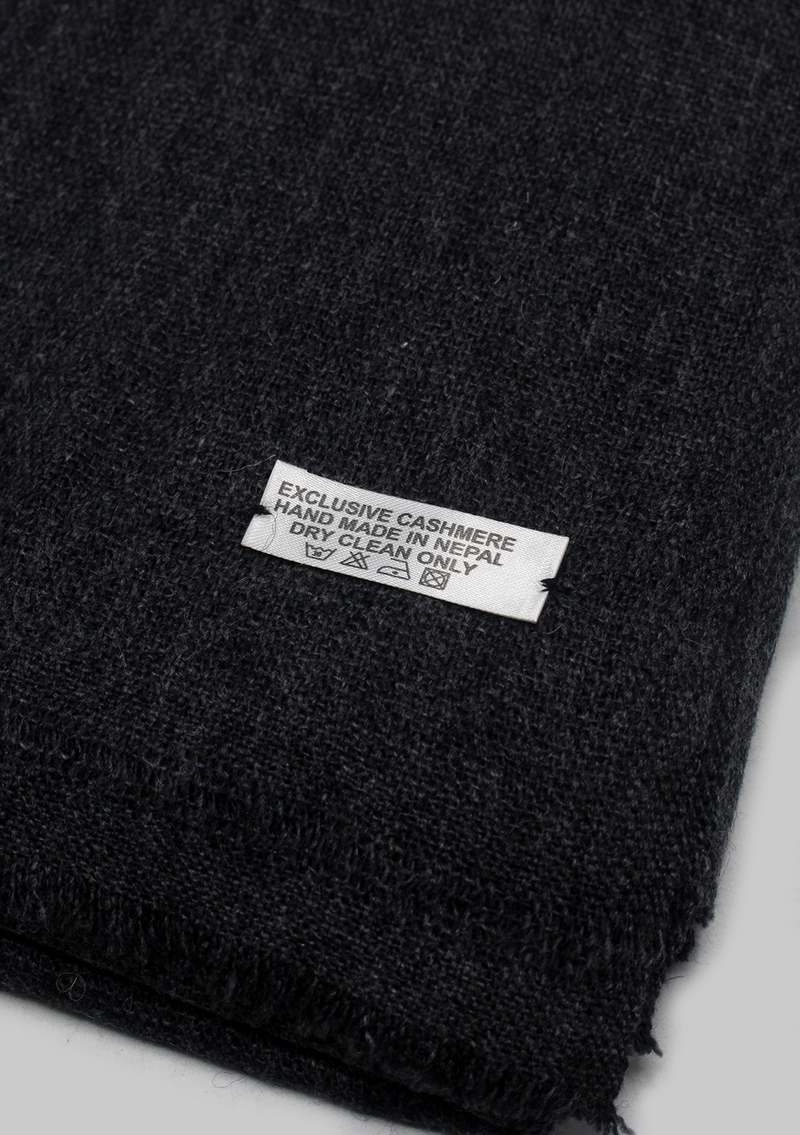 Dark Gray Mix Wool Cashmere Shawl