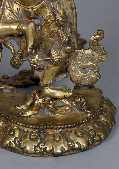 Antique Copper Simhamukha Statue 8.5"H