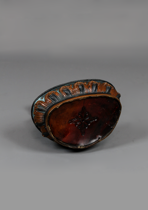 Antique Copper Amitabha Buddha Statue 8"H