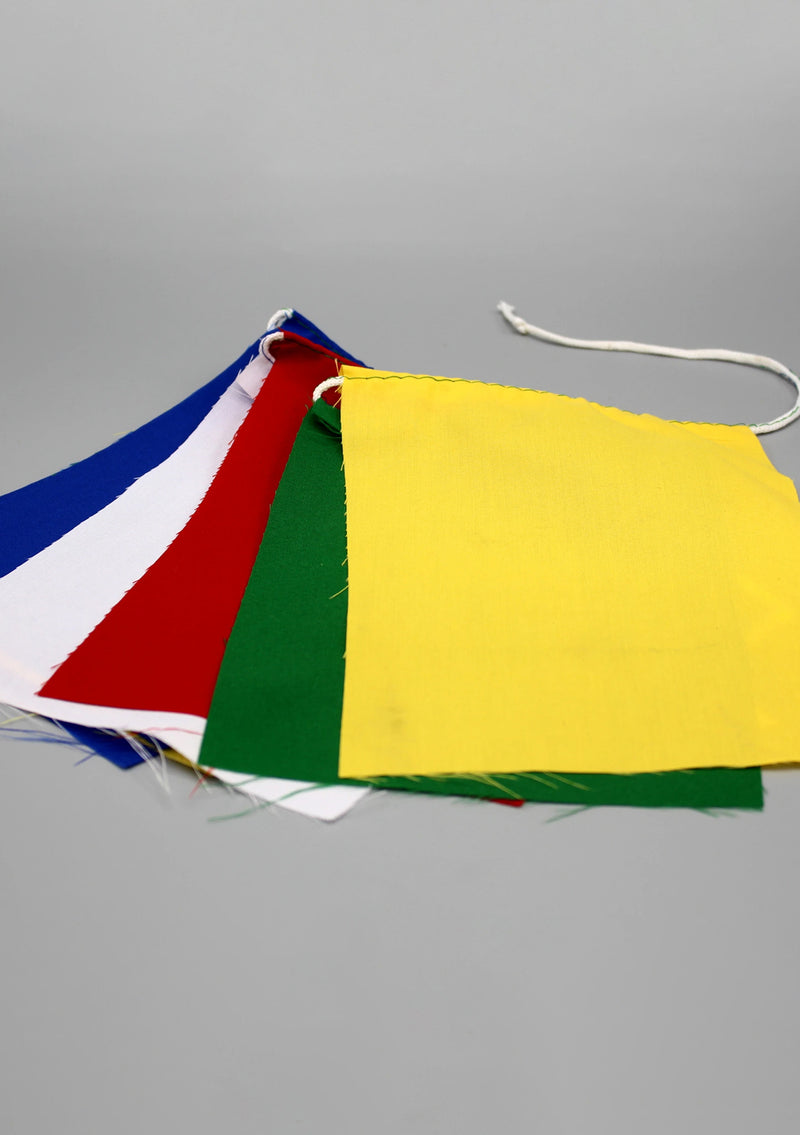 Blank Poly-Cotton Tibetan Prayer Flags – Set of 10, Handmade in Nepal