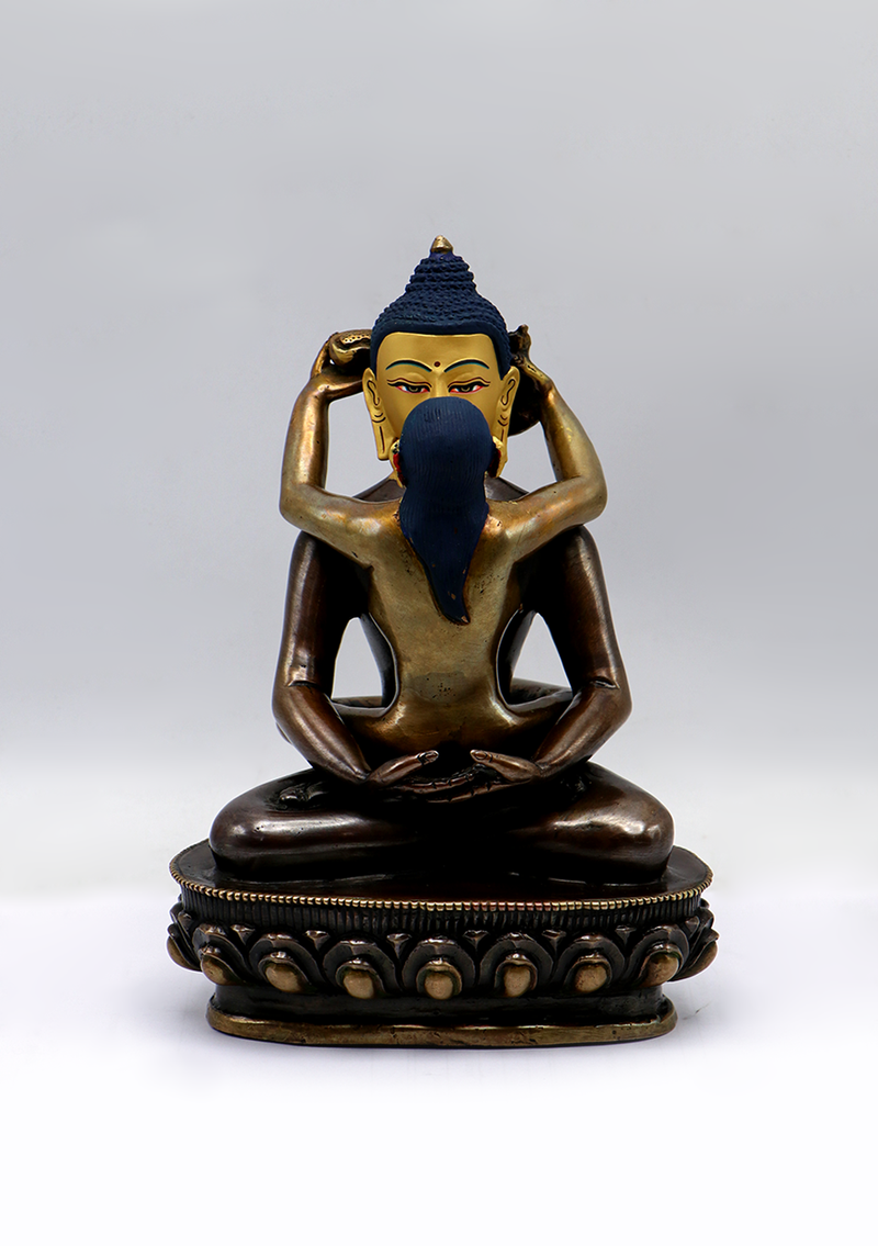 Gold Face Painted Buddha Shakti Samantabhadra Statue 7"H
