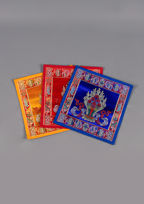 Tibetan Brocade Square Wish Fulfilling Jar Altar Cloth