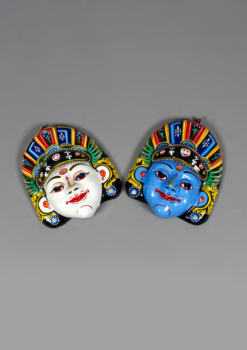 Handpainted Maheshwari Paper Mache Hanging Mask