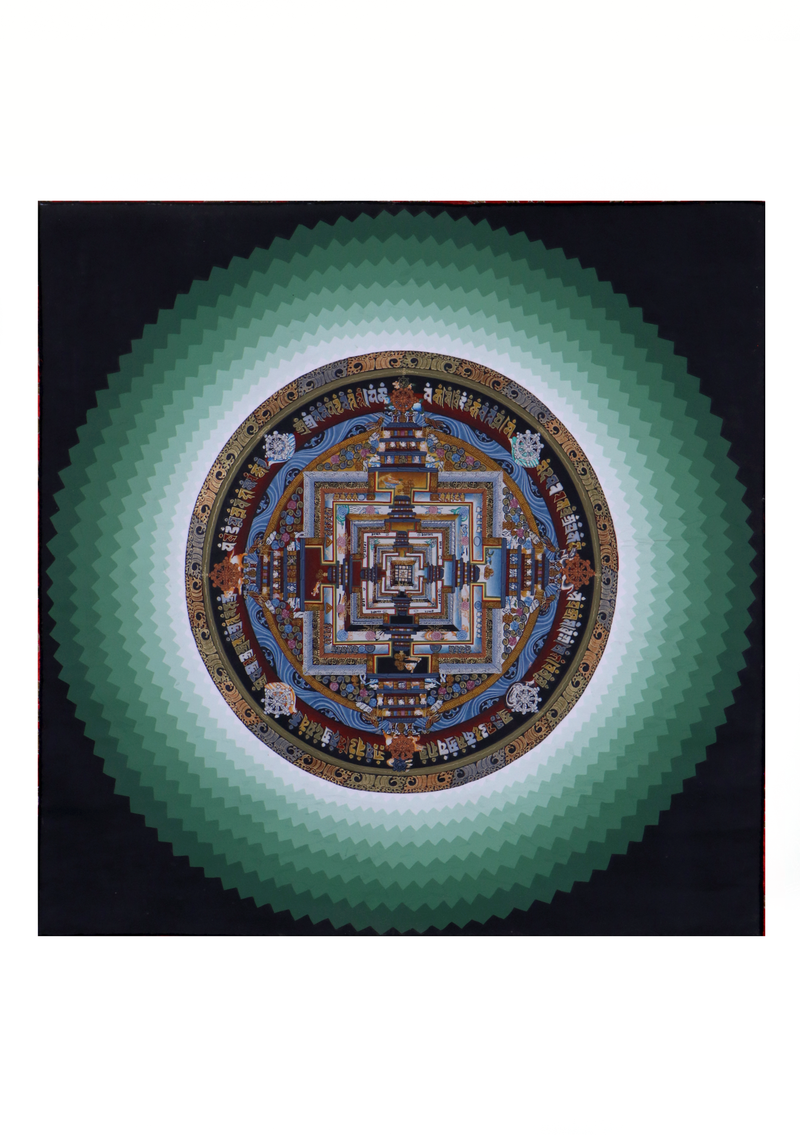 Mandala Thousand Lotus Brocade Thangka Painting