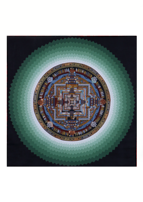 Mandala Thousand Lotus Brocade Thangka Painting