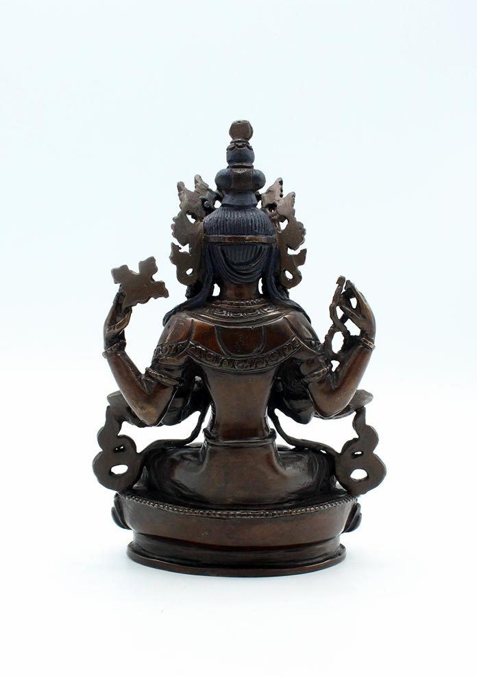 Copper Chenrezig Buddha Statue