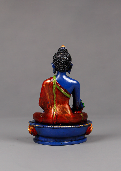 Hand Painted Medicine Buddha Statue 5.5"H