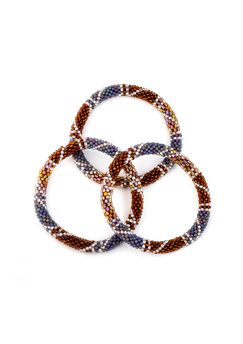 Chololate Smoke Nepalese Roll Bead Bracelet