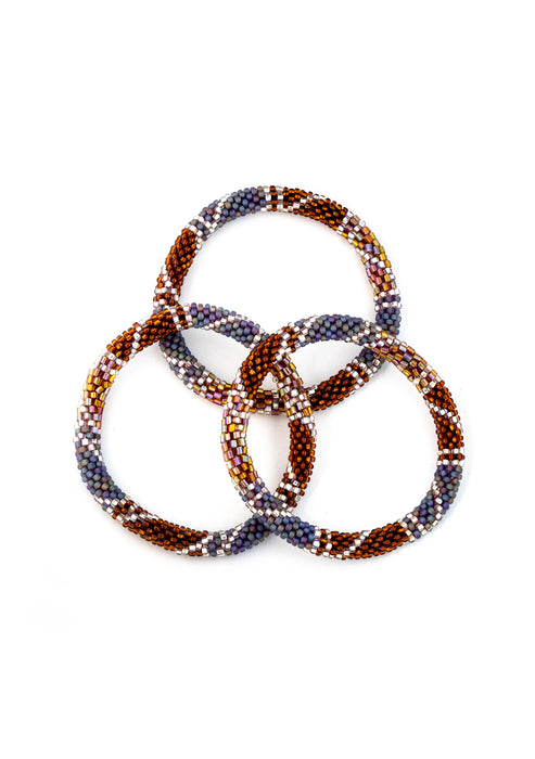 Chololate Smoke Nepalese Roll Bead Bracelet