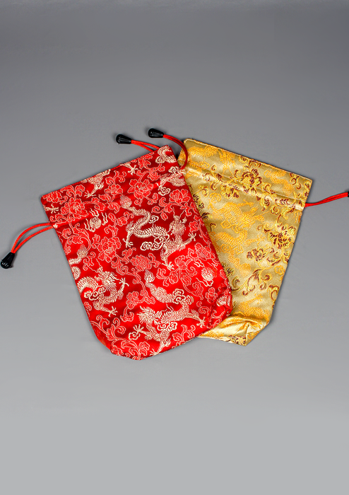 Lotus Brocade Embroidered Mala and Jewelry Bag