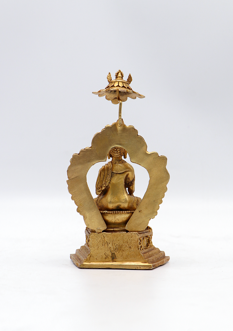 Copper Gold Electroplated Shakyamuni Buddha Statue 4"H
