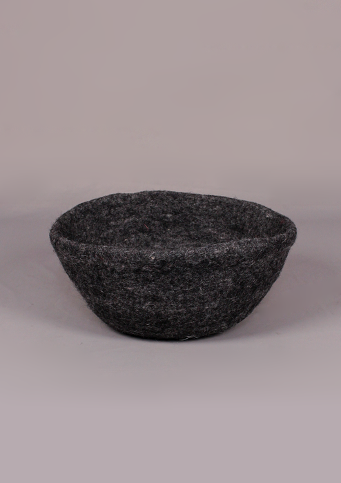 Handmade Large Felt Bowl - Dark Grey