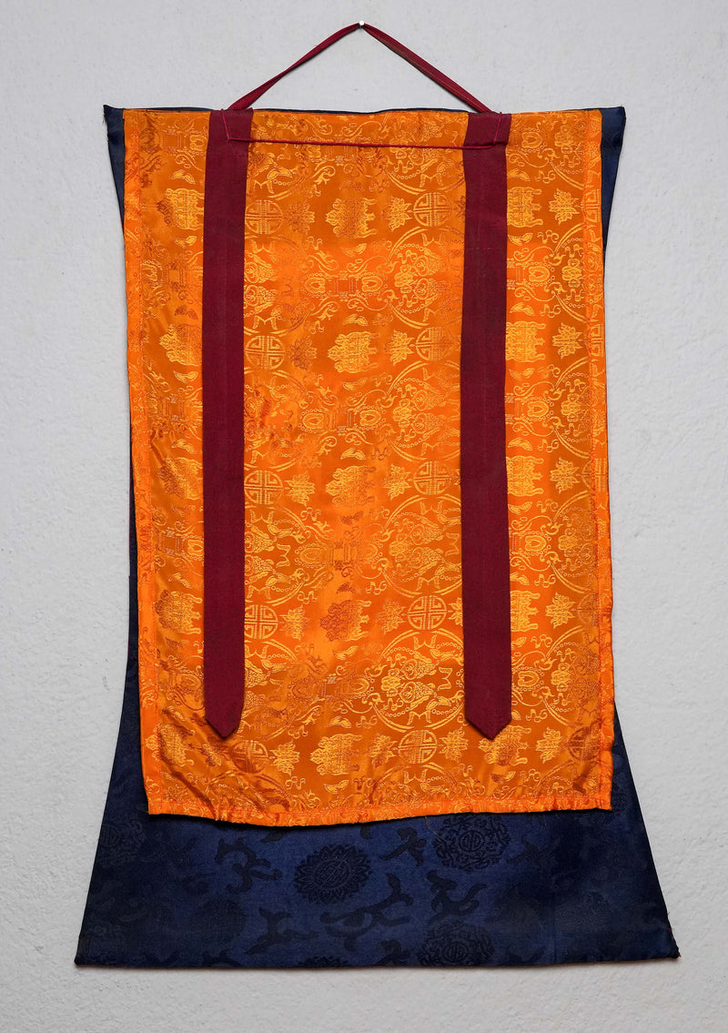 Wheel of Life Thangka Painting with Brocade Medium Size