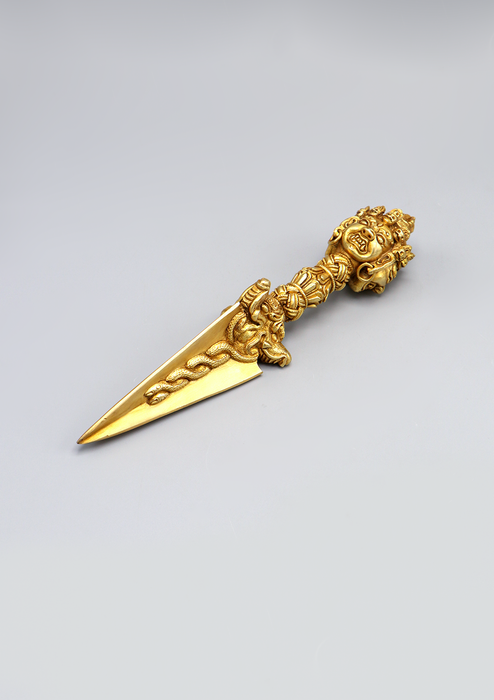 Buddhist Ritual Gold Plated Phurba Dagger