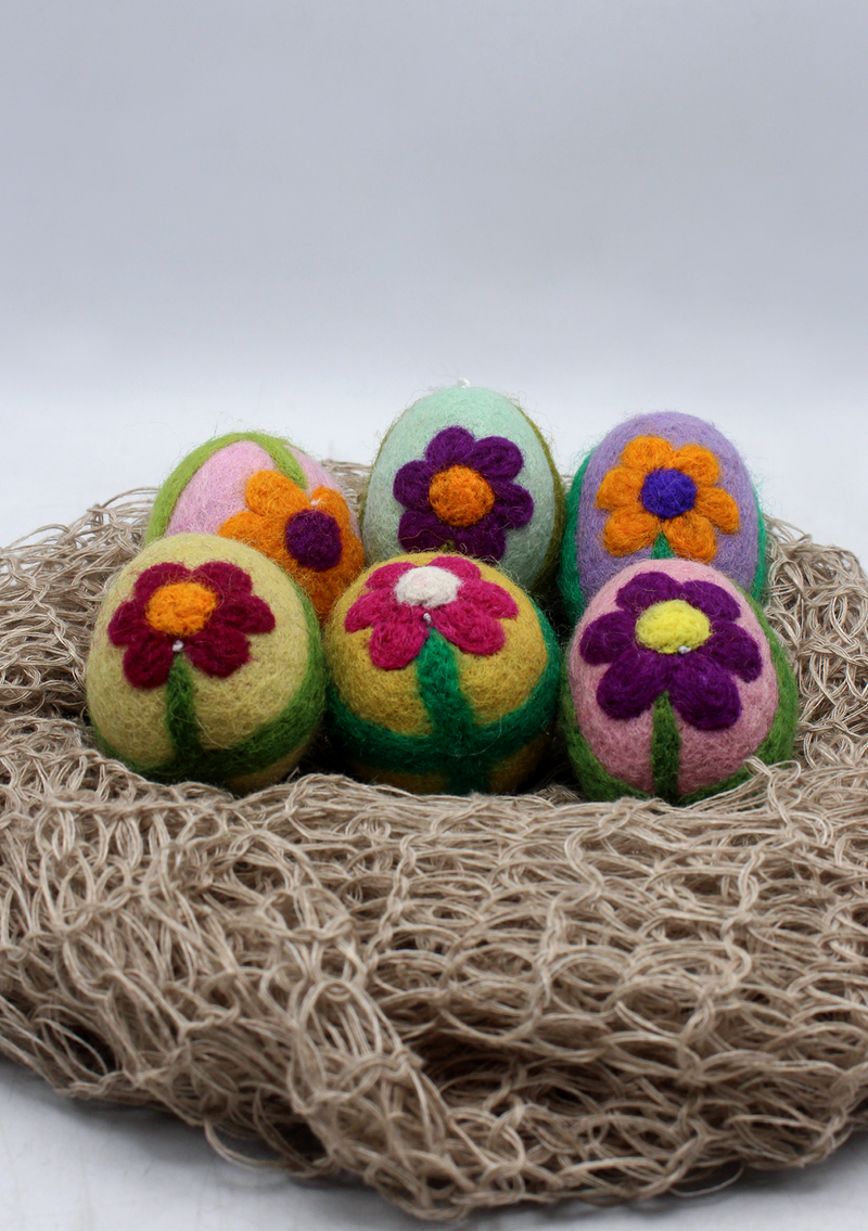 Multi Color Handmade Felt Easter Egg Ornaments