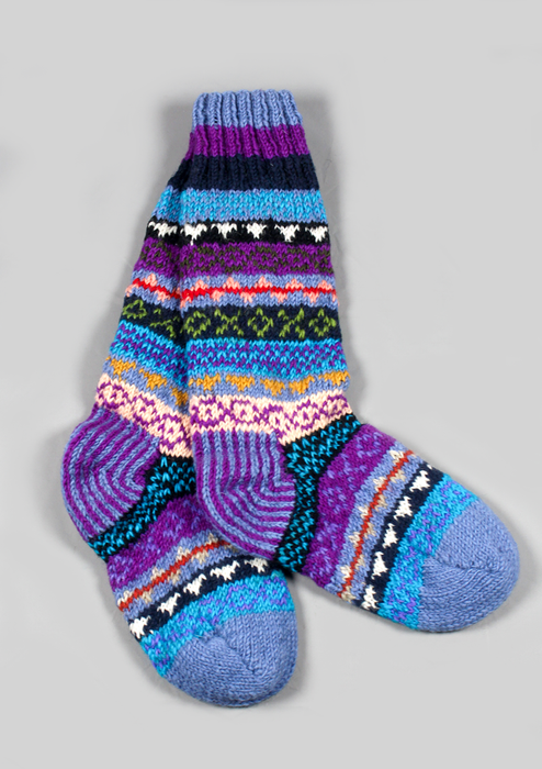 Handmade Woolen Knee High Socks Handknitted Nepal
