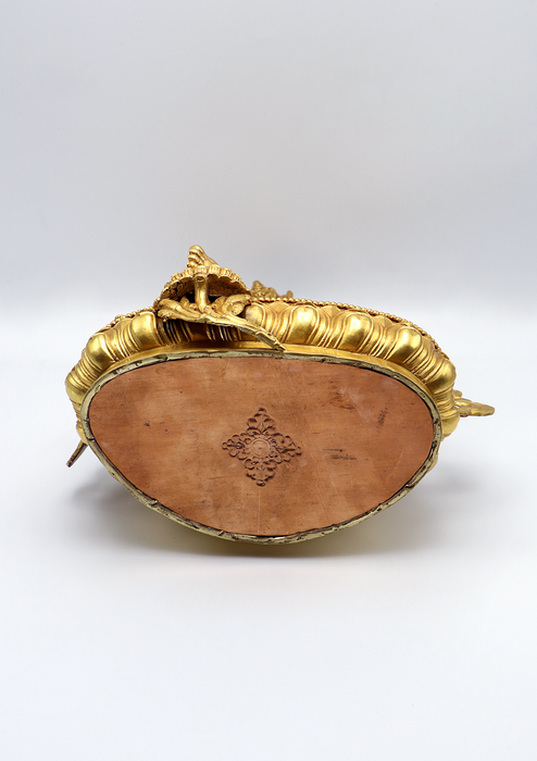 Green Tara Jetsun Dölma Gold Plated Copper Statue 13" H