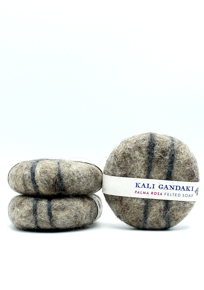 Kali Gandaki Palma Rosa Felted Herbal Soap