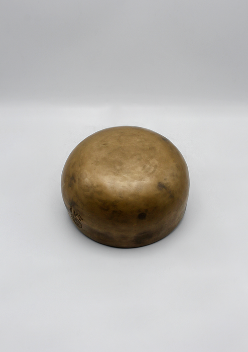 Full Moon Singing Bowl Yellow Brocade Travel Bag 7"