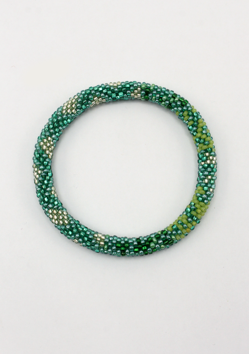 Green Roll on Beads Bracelet