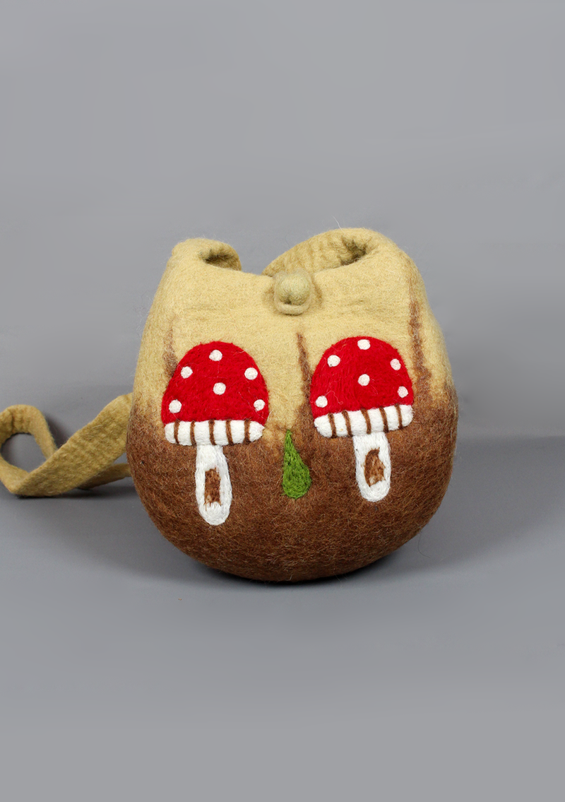 Felt Round Mushroom Design Bag