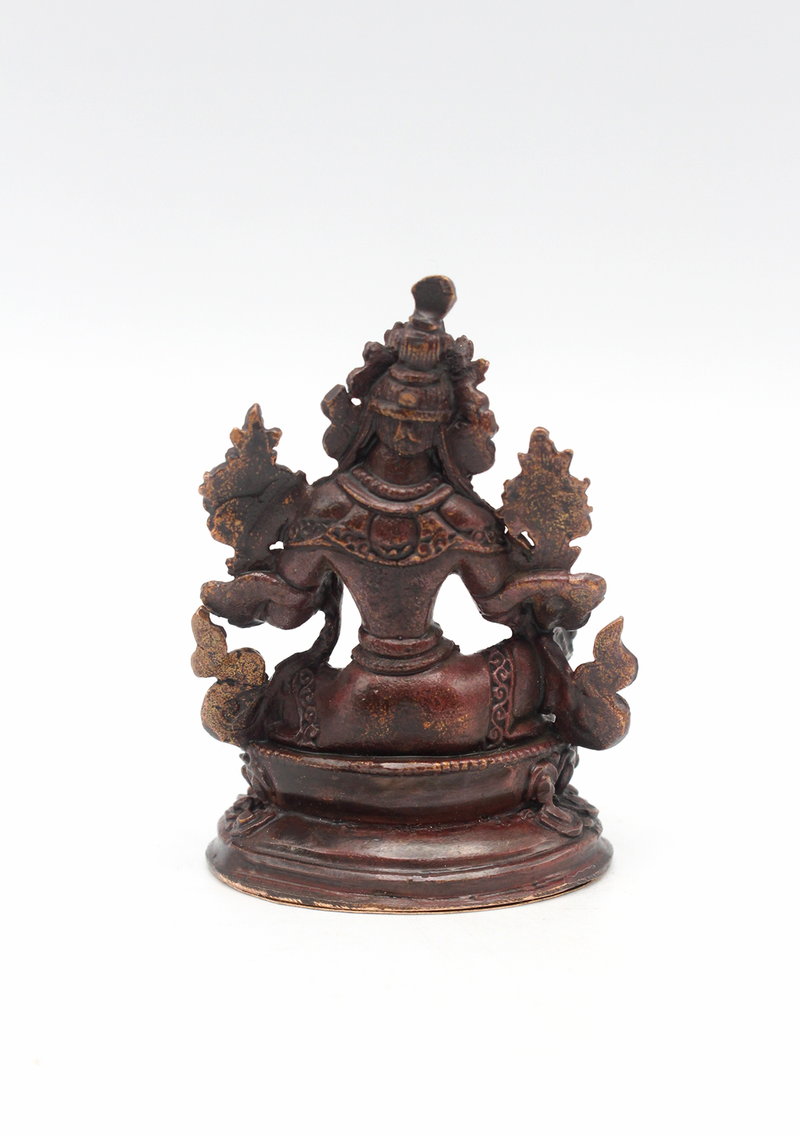 Copper Mini Green Tara Statue 2"