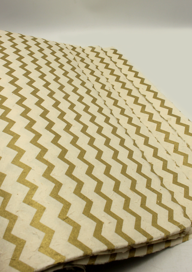 Zigzag Printed Lokta Gift Wrapping Paper