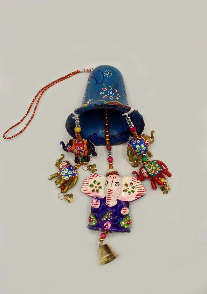 Dark Blue Ganesha Bell Wind Chimes