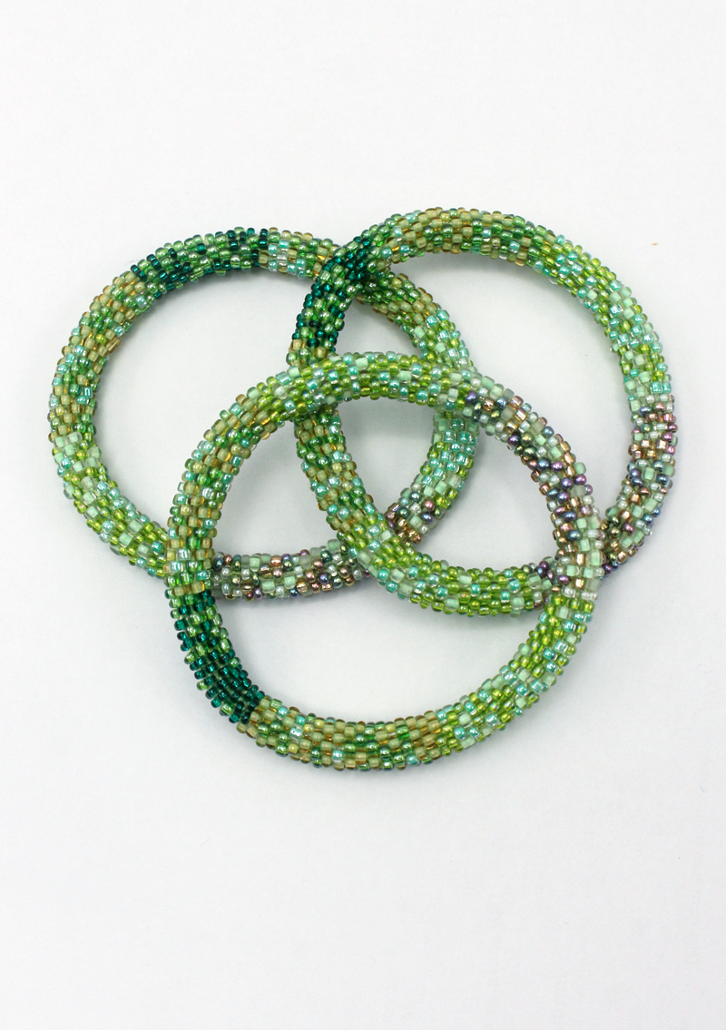 Roll on Beads Forest Green Bracelet