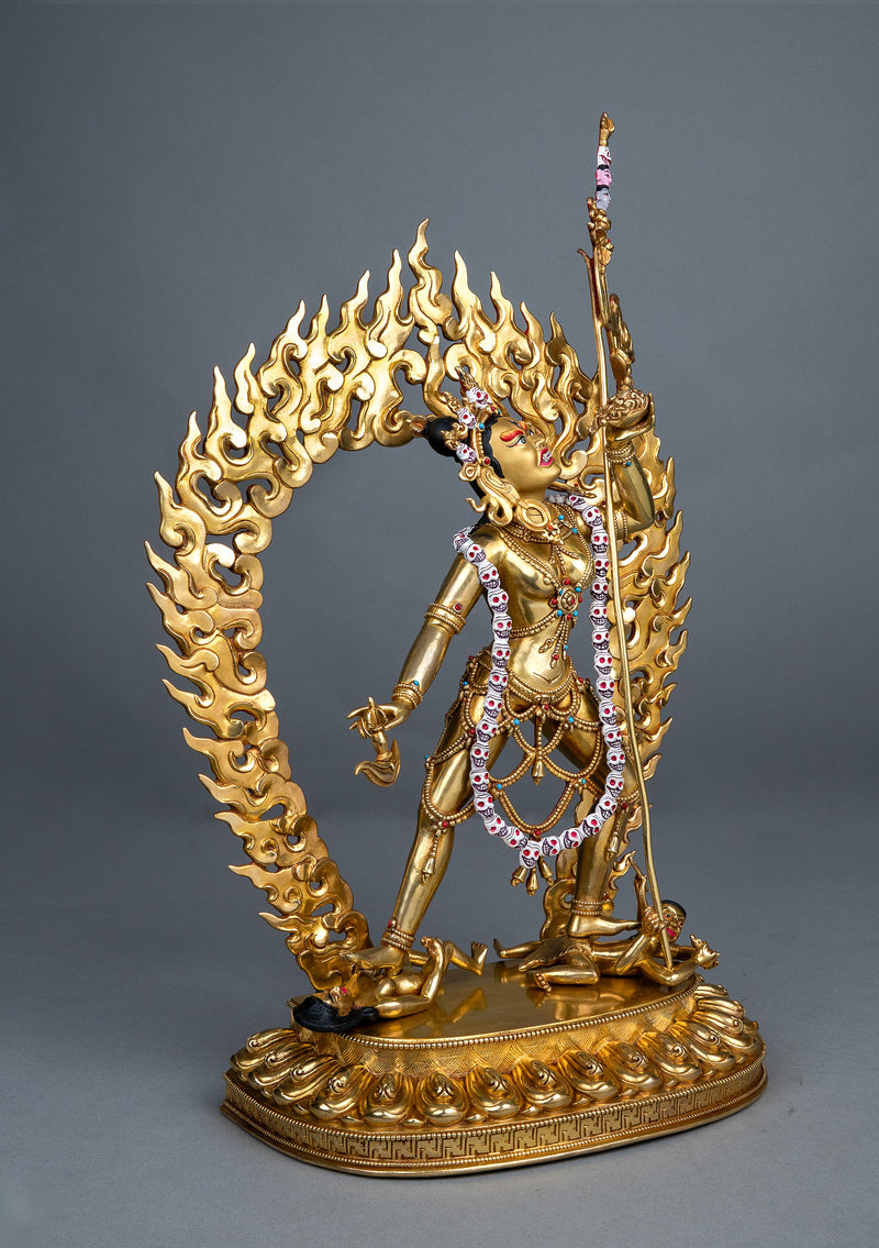 Masterarts 24K Fully Gold Plated Yogini Statue 15"H