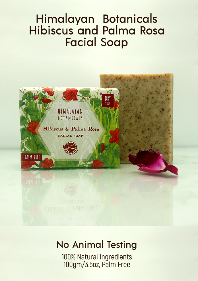 Himalayan Botanicals Hibiscus and Palma Rosa Herbal Soap
