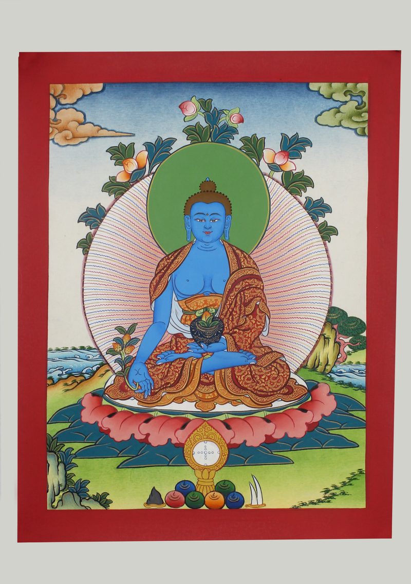 Medicine Buddha Deity Thangka Painting