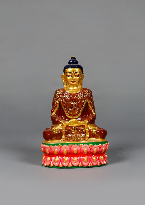 Hand Painted Resin Amitabha Buddha Statue 5.5"