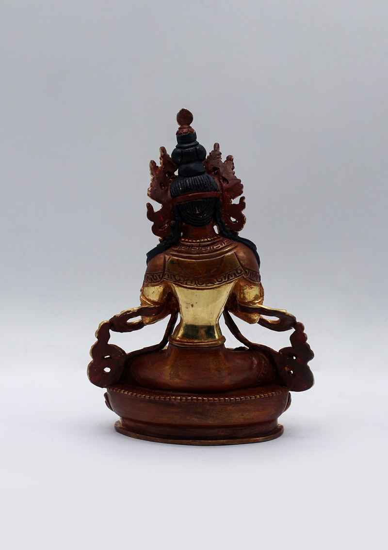 Partly Gold Plated Vajradhara Statue 5.5" H