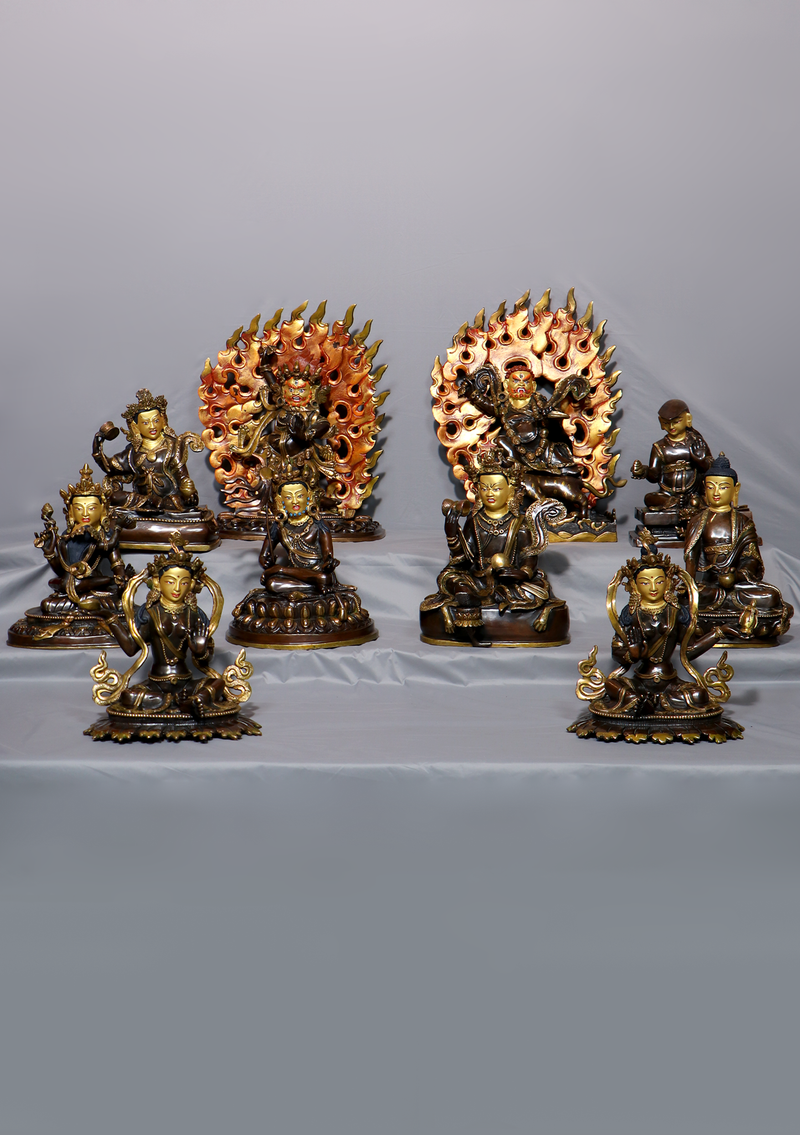 Gold Plated Eight Manifestations of Guru Padmasambhava (Set of 10)