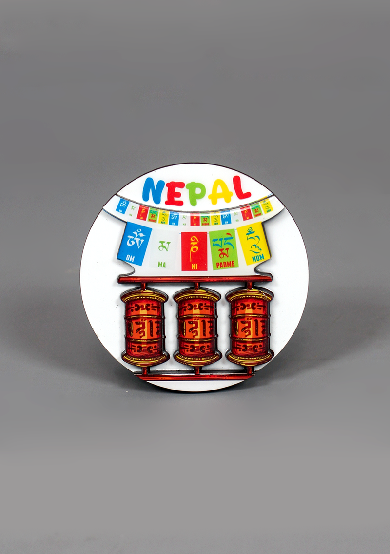Tibetan Prayer Wheel Round Fridge Magnet