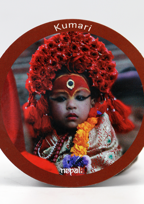 Living Goddess Kumari Round Fridge Magnet
