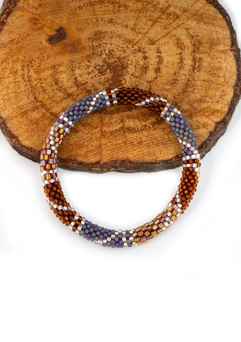 Chololate Smoke Nepalese Roll Bead Bracelet
