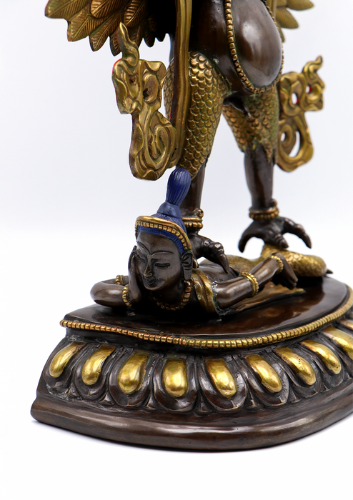 Copper Oxyided Gold Garuda Statue 13"H
