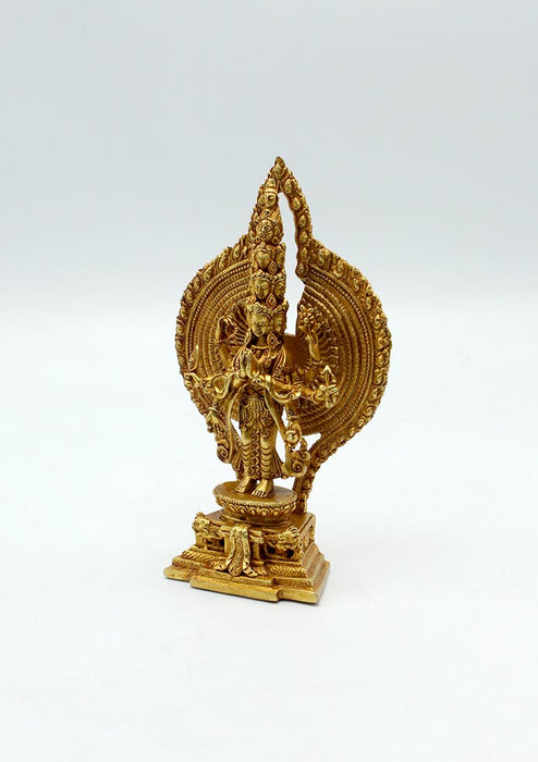 Gold Plated Bodhisattva Avalokiteshvara Statue 6"