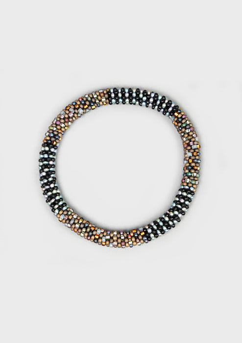 Midnight Mocha Shiny Nepalese Roll Beads Bracelet