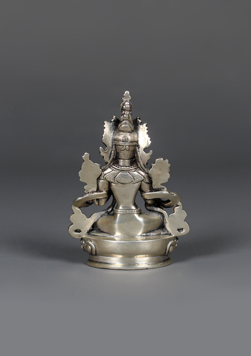 Sterling Silver 925 Green Tara Statue 9 cm H