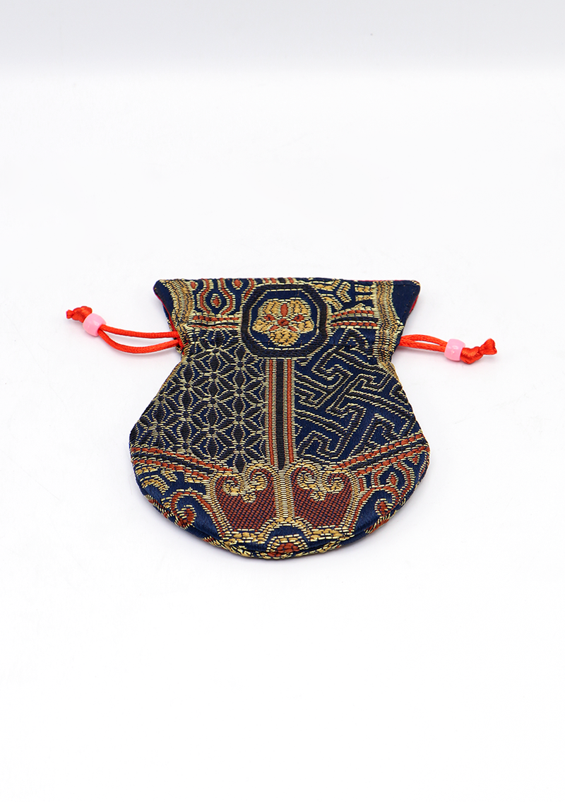 Brocade Drawstring Multicolor Mala Bag Pouch