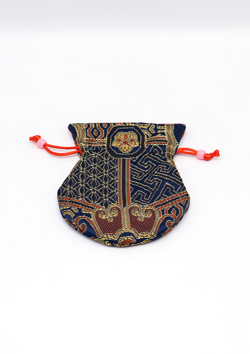 Brocade Drawstring Multicolor Mala Bag Pouch