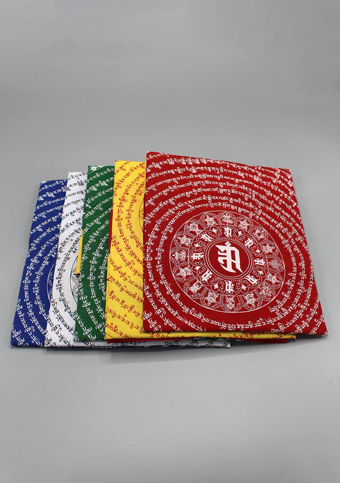 Blue Color Namgyalma Powerful Mantra Printed Prayer Flags
