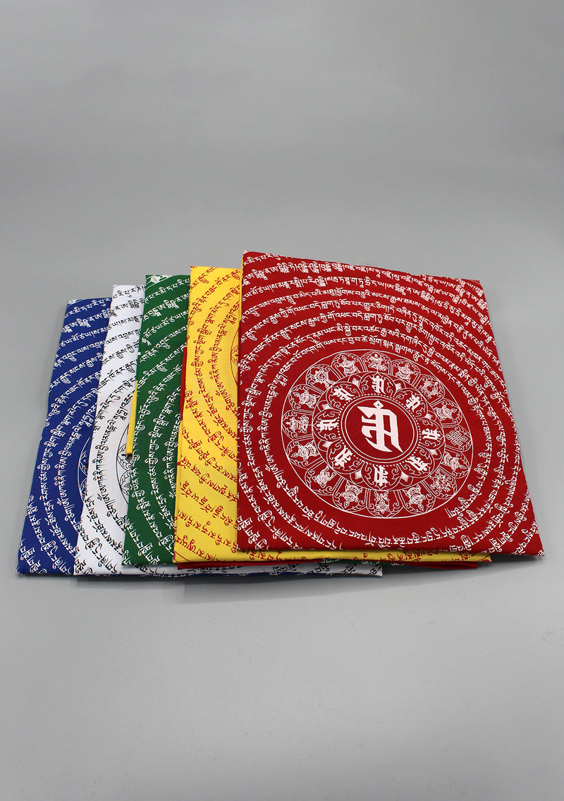 Red Color Namgyalma Powerful Mantra Printed Prayer Flags